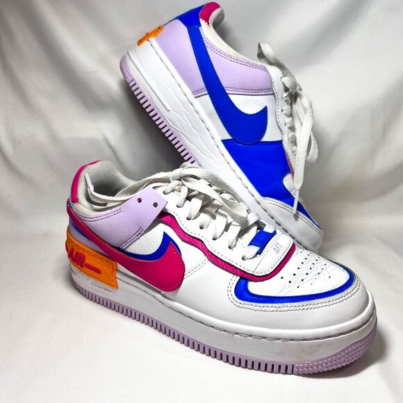 Nike Air Force1 Shadow Sz.6 Women's Alchemy Pink/Blue Sneakers- Limited Rare - Picture 8 of 16